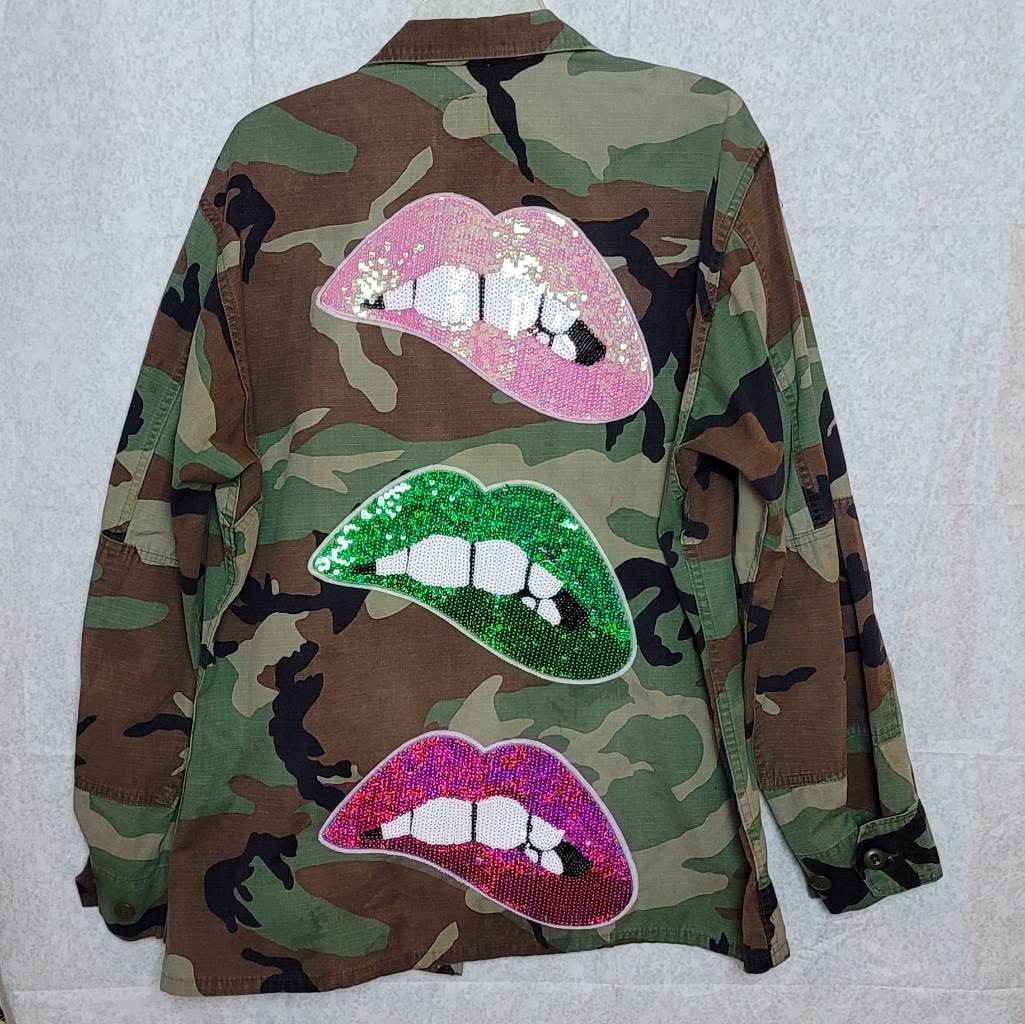 Sequin Lips Patchwork Jacket